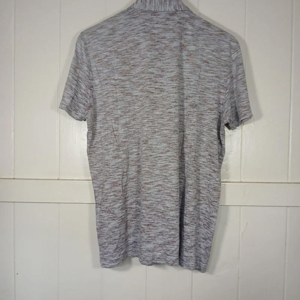 Bogner Linen Cotton Polo Shirt Mens XL Gray Brown Heather Made in Italy